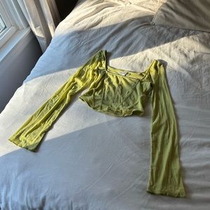 UO Persephone Green Mesh Top
